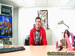 Dude gets his ass buttered in office gay part1