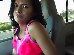 Nadia flashes tits for a ride