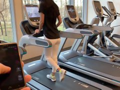 public Masturbation with lovense (LUSH) PART 3. during fitness in the gym
