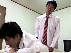 Two asian gays give blonde gay all he can handle