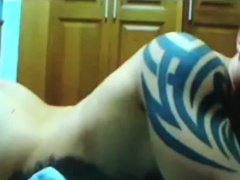 Muscular Hairless Tattoed Guy Camshow