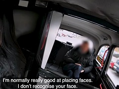 British taxi driver with huge tits gets licked and nailed in the backseat