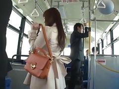 Adorable Asian slut gets groped in the bus by many men