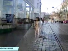 Crazy teen terra naked on public streets